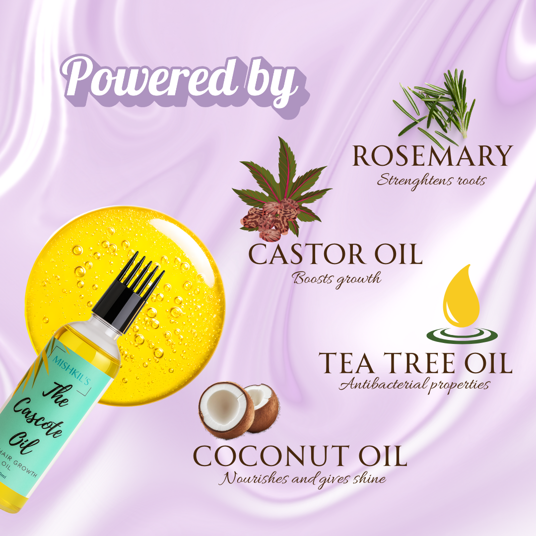 The Cascote Hair Growth Oil | Rosemary & Tea Tree Oil for Faster Hair Growth & Reduced Hair Fall (50ml / 100ml)