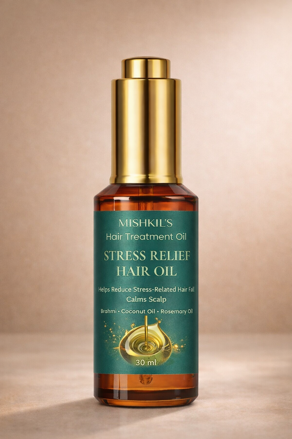 Stress Relief Oil 30ml | Brahmi & Coconut Oil for Mental Relaxation, Head Massage & Weekly Stress Care
